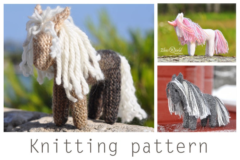 Knitting patterns Horse Toy PDF Toy knitting pattern DIY knit Amigurumi Horse pattern Soft knitted toy Animal Pattern deal Knit toys Unicorn image 1