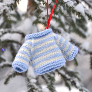 Knitting patterns Christmas Ornament Ugly Sweater Christmas tree pattern Home Decor Hanging Decoration DIY knit image 5