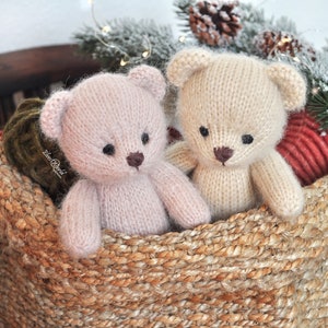 Teddy Bear knitting pattern, Knitted animal toy, In the round Pattern imagen 9
