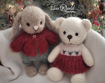Toy Clothes Knitting Pattern for Amigurumi Teddy Outfit: Dress, Bonnet, Jacket Pattern