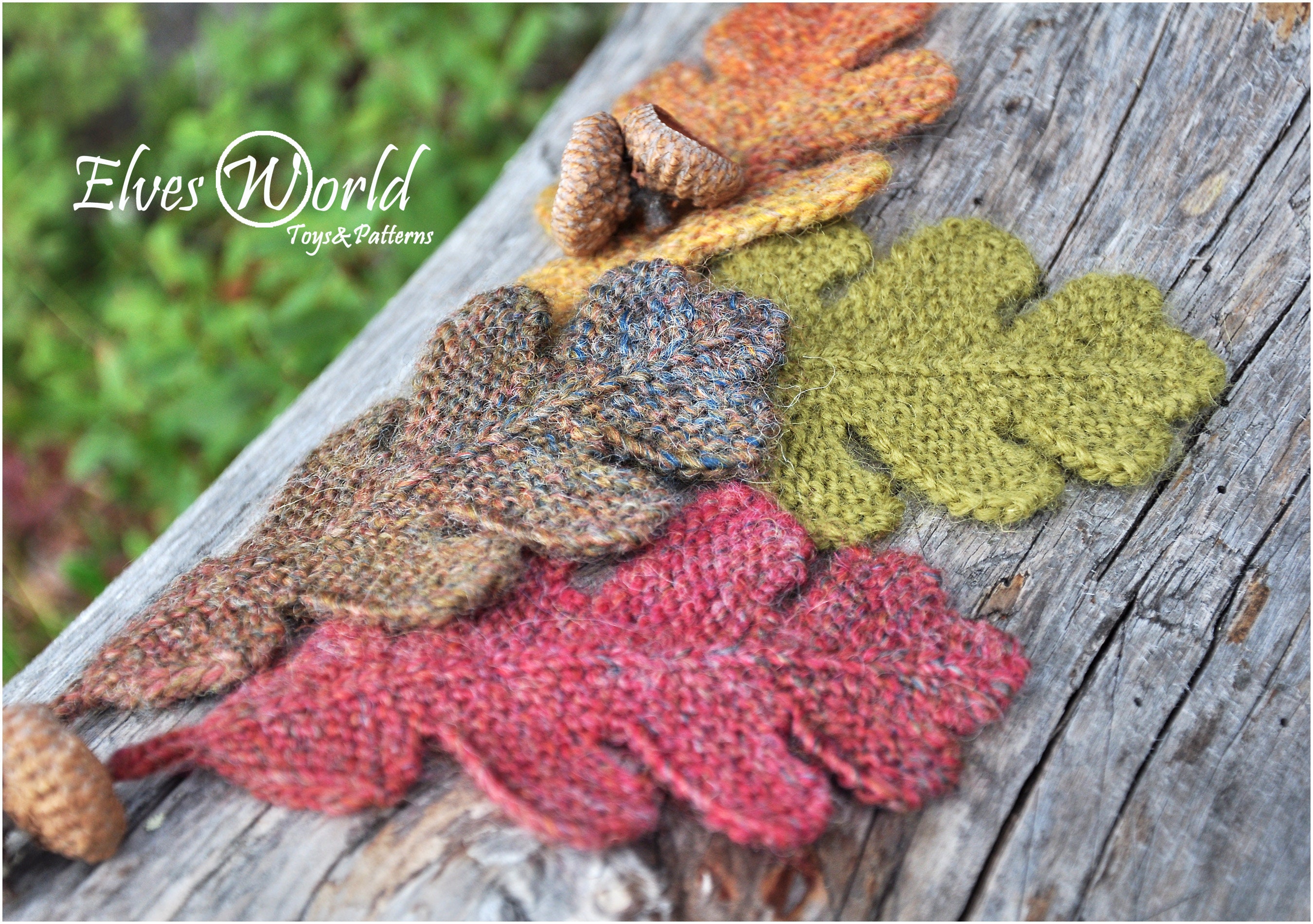 Knitting pattern Oak leaf ornament Knitted oak leaves Etsy