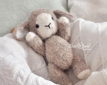 Lamb Knitting Pattern, Knitted Animal Toy in the Round, English Pattern