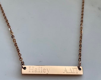 Personalized Sorority Necklace - Choose Yours - Personalized Sorority Gift - Greek Life - Greek Letter Necklace - Bar Necklace Little Gift
