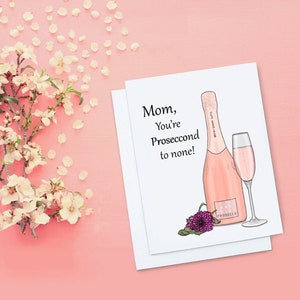 Mãe, você não é processada por ninguém! - Cartão de Dia das Mães - Cartões para mamãe - Cartão fofo de dia das mães - Cartão engraçado de dia das mães - Cartão Prosecco