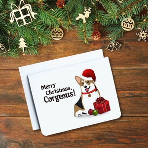 Merry Christmas Corgeous - Funny Christmas Card - Christmas Card - Dog Card - Funny Card - Dog Christmas Card - Holiday Card - Corgis