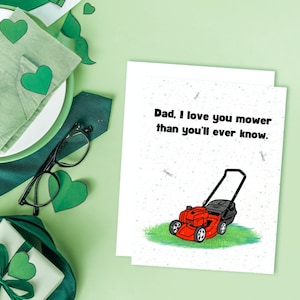 Papa, je t'aime tondeuse que tu ne le sauras jamais - Carte drôle de fête des pères - Carte douce de fête des pères - Cartes drôles pour papa - Aménagement paysager