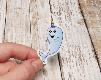 Narwhal Vinyl Sticker - Funny Stickers - Cute Stickers - Waterproof Stickers - Dishwasher Safe Stickers - Narwhal Sticker - Narwhals