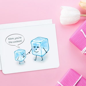Mãe, você é a mais legal - Cartão de Dia das Mães - Cartão de Cubo de Gelo - Cartão de Aniversário da Mãe - Cartão de Qualquer Dia da Mãe