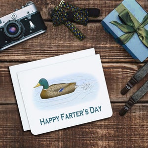 Happy Farter's Day - Greeting Card - Father's Day Card - Duck - Pun - Fart - Fart Bubbles - Fun Card - Funny - Ducks - Mallard Ducks