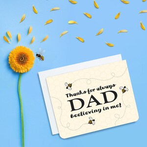 Papa merci d’avoir toujours cru en moi - Carte de fête des pères - Carte abeille - Apiculteur - Carte d’anniversaire papa - Carte papa n’importe quel jour