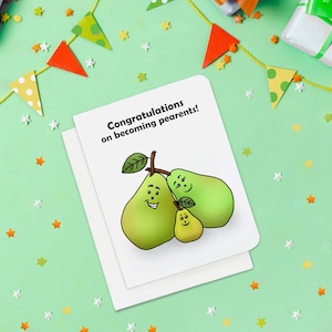 Carte de douche de bébé drôle - Carte de douche de bébé - Carte de nouveau parent - Nouvelle carte de bébé - Carte mignonne - Carte drôle - Carte de fruits - Carte de poire - Jeu de mots