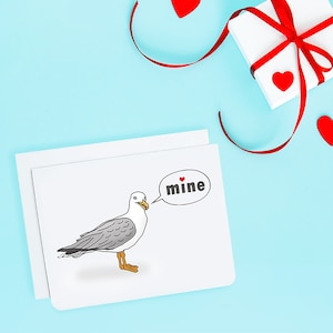 Mine Seagull Love - Carte de vœux Saint-Valentin - Amour - Oiseau - Drôle - Mouette - Carte Saint-Valentin - Carte anniversaire