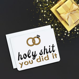 Holy Sh*t You Did It - Carte de mariage - Cartes de mariage - Fiançailles - Douche de mariage - Cartes de mariage drôles - Cartes de fiançailles