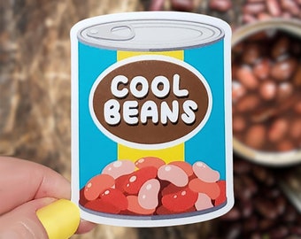 Cool Beans Vinyl Sticker - Funny Stickers - Food Stickers - Waterproof Stickers - Dishwasher Safe Stickers - Laptop Decals - Bumper Stickers