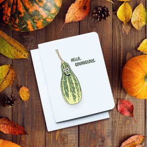 Bonjour Gourdgeous - Funny Love Card - Funny Valentine - Funny Appreciation Card - Funny Love Card - Automne - Automne - Halloween - Gourdes