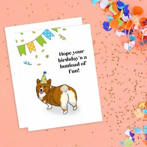 J’espère que vos anniversaires seront amusants – Carte d’anniversaire drôle – Carte d’anniversaire Corgi – Cartes Corgi Bum – Carte d’anniversaire mignonne – Corgi Butt – Chiens