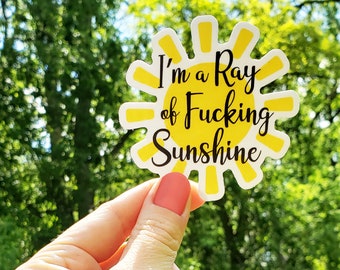 I&#39;m A Ray Of F*cking Sunshine Vinyl Sticker - Funny Stickers - Waterproof Stickers - Dishwasher Safe Stickers - Laptop Stickers