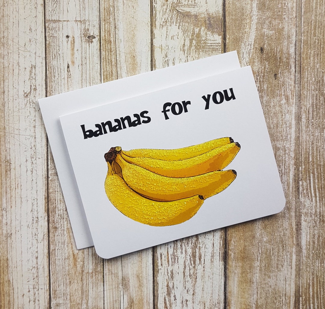 Bananas For You Greeting Card Amour Jeu de mots Drôle Etsy France