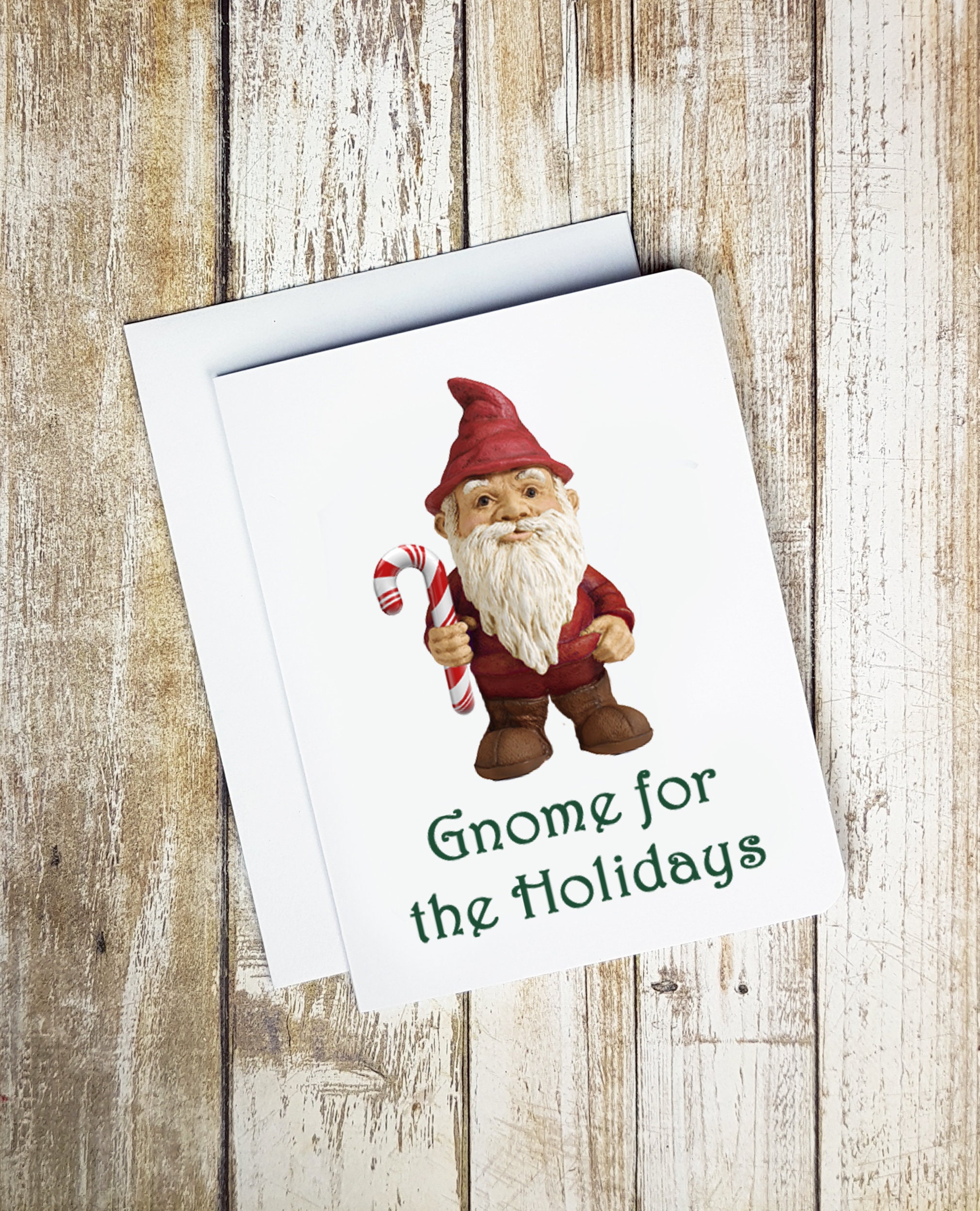 Christmas Card Gnome For The Holidays Holiday Card Funny Etsy