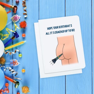 J’espère que vos anniversaires sont tous craqués - Carte d’anniversaire drôle - Carte d’anniversaire Punny - Cartes fesses - Carte d’anniversaire grossière - Mégots