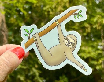 Sloth Vinyl Sticker - Funny Stickers - Cute Stickers - Waterproof Stickers - Dishwasher Safe Stickers - Animal Stickers - Sloth Stickers