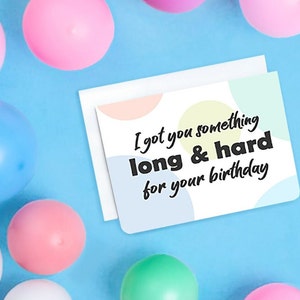 Long & Hard (Math Problem) Birthday Card - Math Card - Math Birthday - Math Problem - Funny Birthday Card - Silly Birthday Card