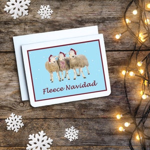 Fleece Navidad - Carte de Noël drôle - Carte de vacances drôle - Mouton - Carte Feliz Navidad - Jeux de mots de Noël - Carte de mouton drôle - Cartes de vacances