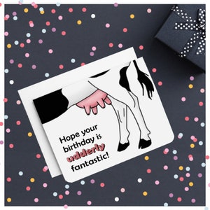 Ik hoop dat je verjaardag fantastisch is - grappige verjaardagskaart - koe verjaardagskaart - verjaardagskaart - koe kaart - boerderij kaart - dierenkaart - woordspeling