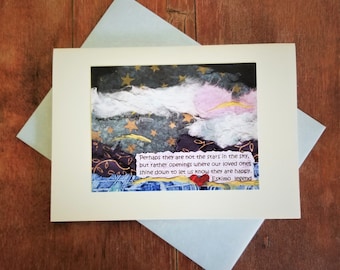 Best Sympathy Card. Condolence Bereavement Card. Eskimo Proverb. Star Collage Art. Pet Loss Card. Recycled Paper. Eco-Friendly. Gift Card.