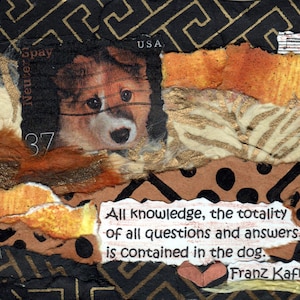 refrigerator dog magnet, quote art magnet, dog art, dog lover gift, pet sitter best friend dog gift, pet sitter thank-you, Kafka quote