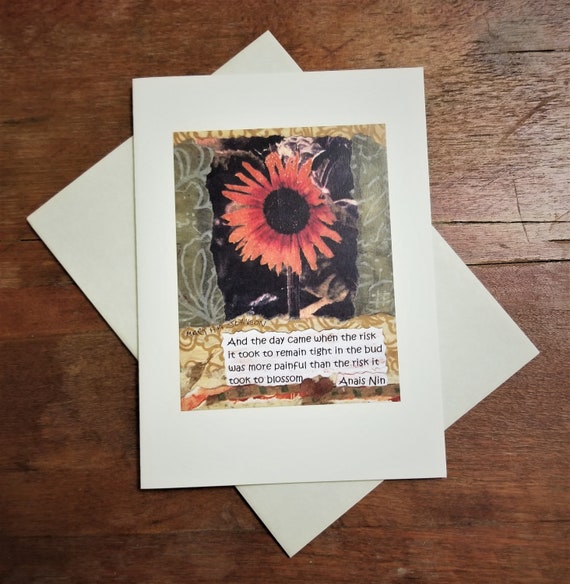 Greeting Card/encouragement. Anais Nin Quote Card. Spiritual