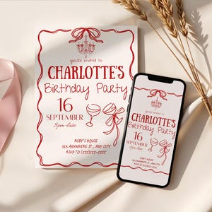 Aesthetic Birthday Invitation Hand Drawn Invitation Birthday Dinner Invite Editable Birthday Invitation Digital Birthday Party Invite Doodle