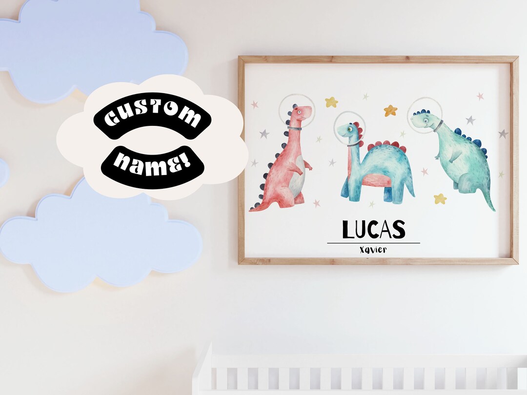 Dinosaur Nursery Print Boy Nursery Custom Nursery Wall Art Print Green ...