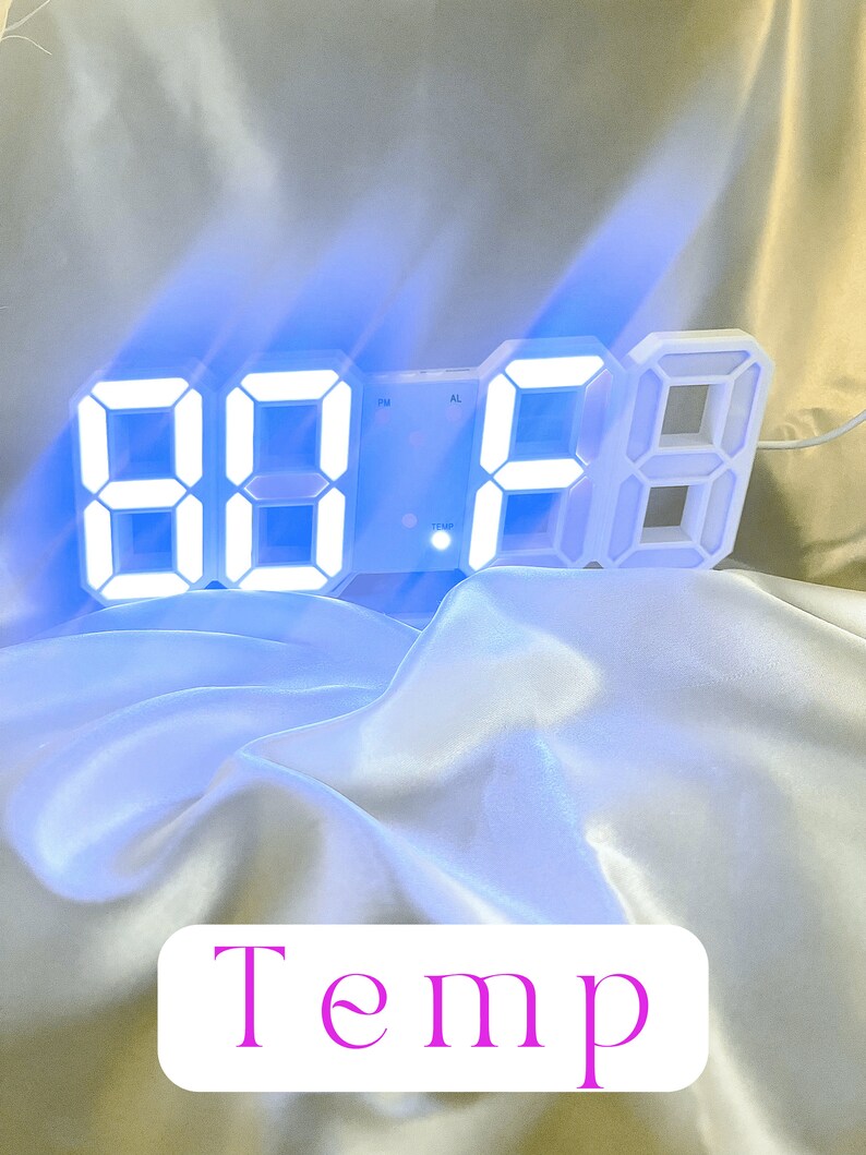 Nordic Korean Aesthetic LED Digital Clock Tik Tok White Etsy