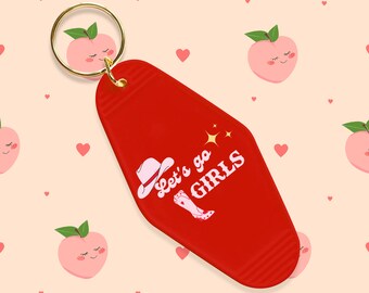 Let's Go Girls Bachelorette Party Gift Nashville Girls Trip Gift Bridesmaids Gifts Bridal Party Cowgirl Bachelorette Motel Keychain gift