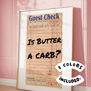 Guest Check Print Bar Cart Print Trendy Quote Wall Art Cocktail ...