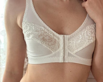 Reggiseno in cotone con chiusura frontale e coppa morbida