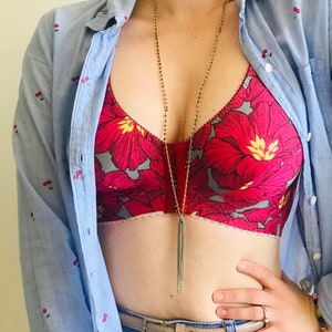 Red Floral Soft Cup Bralette.