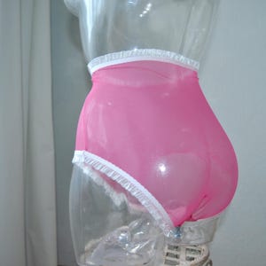 Sheer Panty with White Ruffles - various colours, Women&#39;s Transparent Lingerie