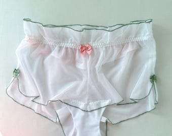 Sheer White Short For Women with Floral Detail