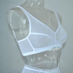 Sheer white bra. Women&#39;s transparent bralette in various colors. Soft Cup Bra.