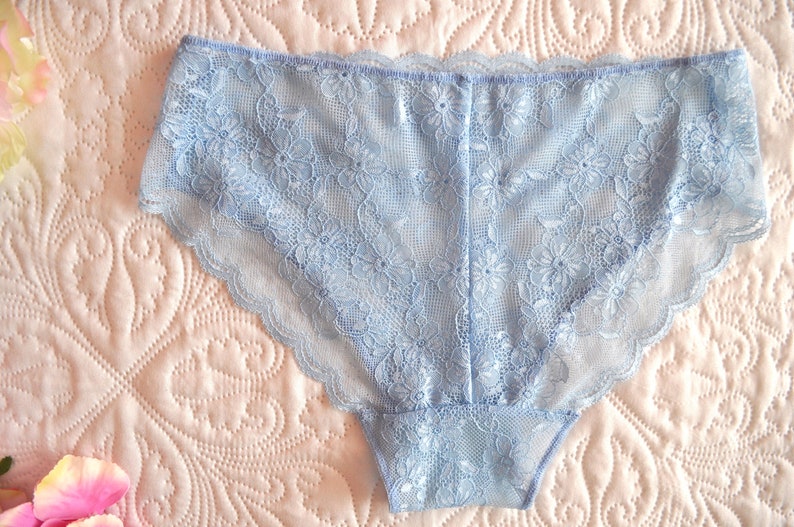 Blue lace panties with matching hair accessory - wide 8