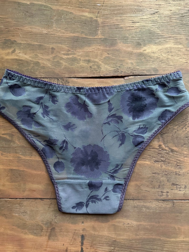 Purple Floral Sheer Bikini Panties. Etsy