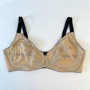 Sheer Bra With Black Straps and elastic, mesh in many colors.