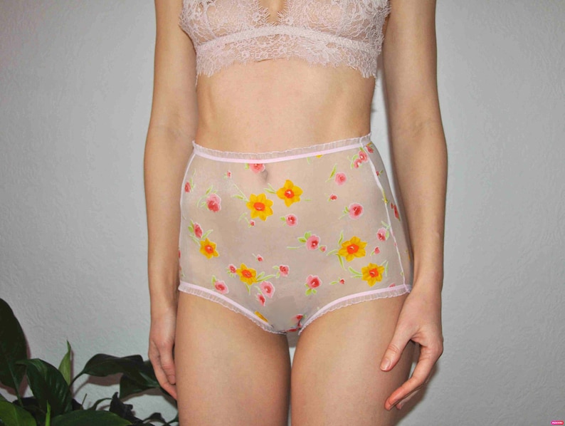 See Through Sheer Mesh Panties With Flowers. Etsy