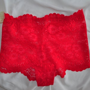 Red lace panties.