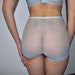 Light blue sheer panties with blue lace.