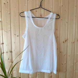 Tank Top - Mesh Sheer Tee / Durchsichtig Mann Tank Top / Atmungsaktives Stretch Tank Top