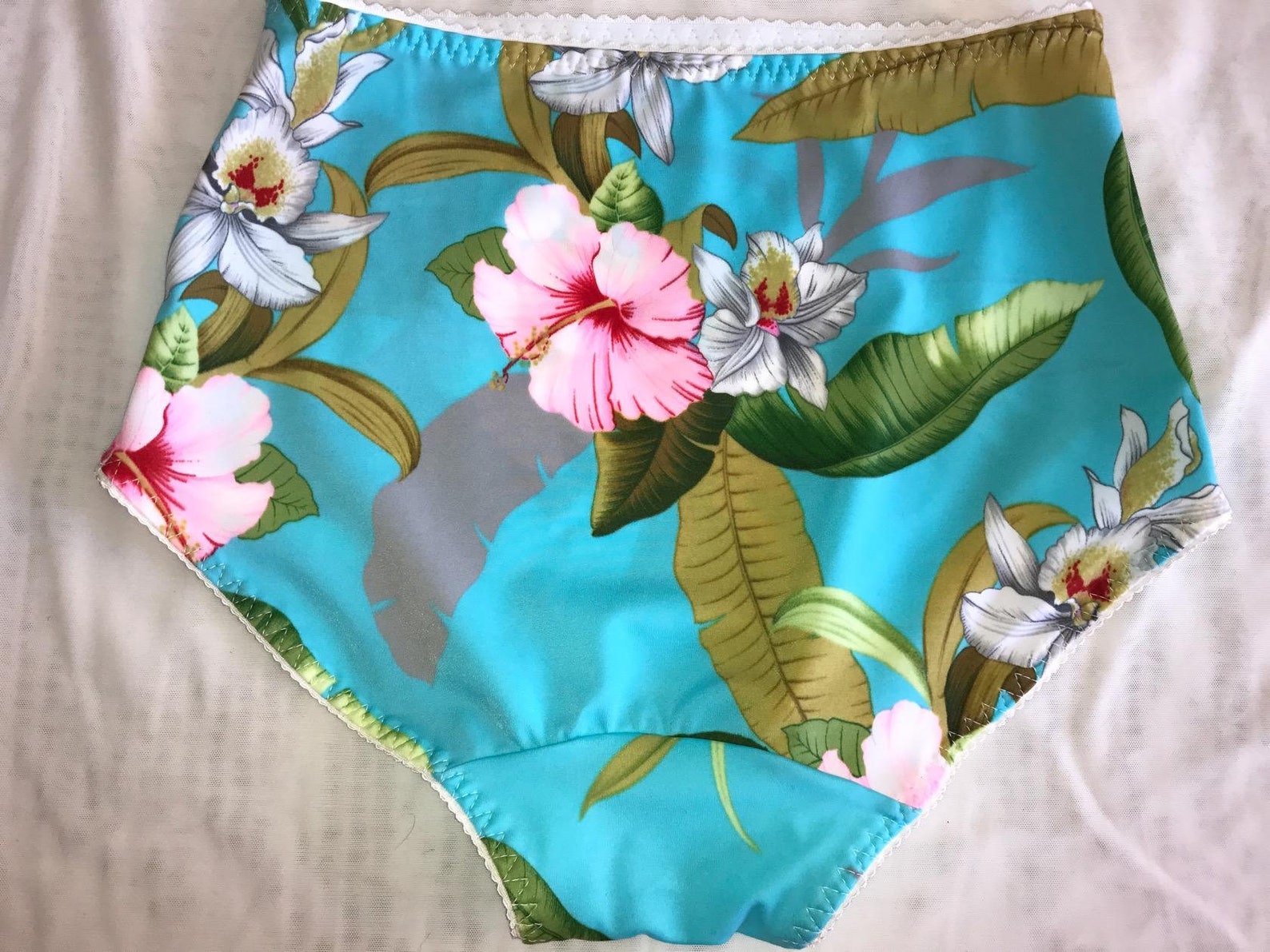 Botanical Panties Microfaiber High Waist Panties Floral Blue - Etsy