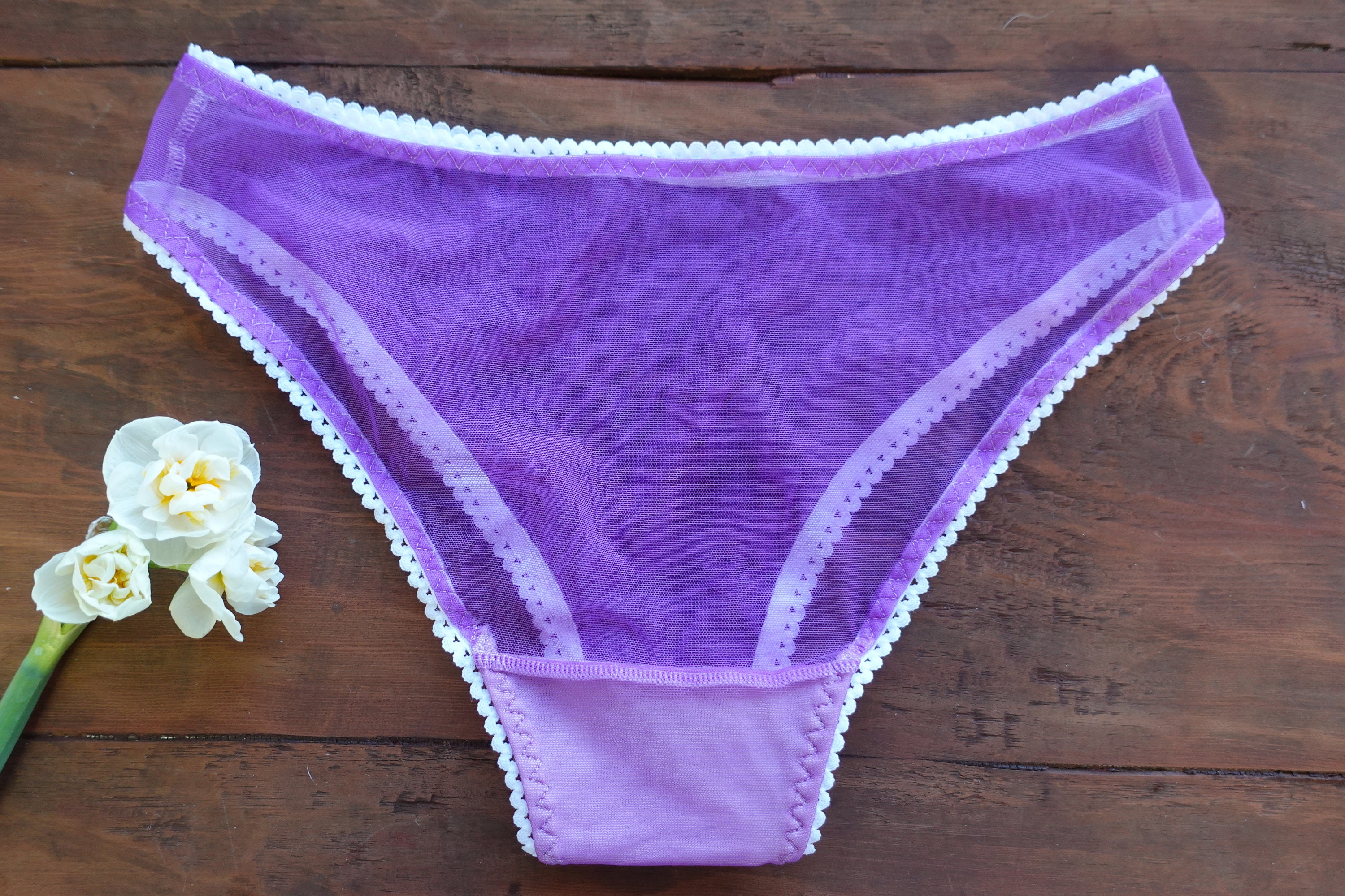 Purple Sheer Bikini Panties on Low Rise Etsy Canada